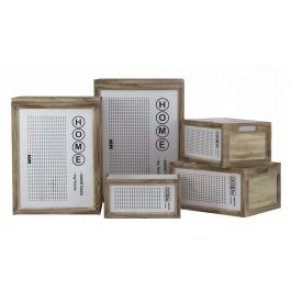 Cesta Ropa DKD Home Decor Natural Blanco 30 x 55 x 40 cm Set de 5