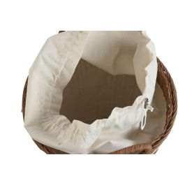 DKD Home Decor Cesta Ropa Basicos Natural Blanco Seagrass Algodon 43 x 48 x 43 cm Set de 2