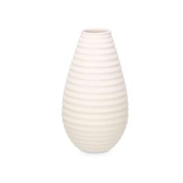 Giftdecor Jarrón Cerámica Raya Horizontal 44 cm Blanco (2 Unidades) Giftdecor Jarrón Cerámica Raya Horizontal 44 cm Blanco (2 Unidades)