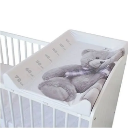 Domiva Cambiador Little Bear con Colchón para Bebé Mixto - PVC Sin Ftalatos, MDF, Espuma PU, Bordes Anticaídas, Fácil Limpieza, 50x80x10 cm