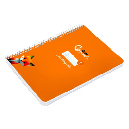 Liderpapel Cuaderno Espiral A5 Pautaguía Tapa Blanda 40 Hojas 75gr Cuadro Pautado 4mm Color Naranja