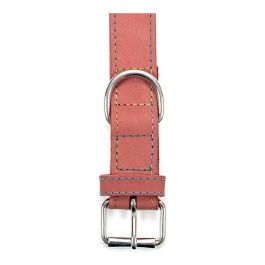 Gloria Collar Oasis 45 cm X 18 mm Rosa de Piel Nobuck para Perro con Doble Capa y Costura Reforzada