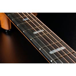 Lag HV50DE Guitarra Acústica Dreadnought Hyvibe H2 Electroacústica Cutaway de Ébano Macassar Natural con Funda