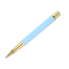 Belius Macaron Bliss Boligrafo Forma Hexagonal Celeste y Dorado Tinta Azul Punta 0.8 mm