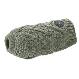 Hunter Jersey para Perro Malmö | Suave y Cálido | Diseño Trenzado | Talla 30 cm | Color Verde | Fibra Acrílica