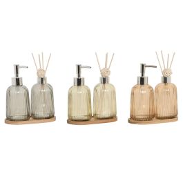 Set de Baño Home ESPRIT Gris Naranja Ambar Bambú Cristal 3 Piezas Precio: 20.89000023. SKU: B1HFV8NAYB