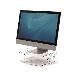 Fellowes Soporte para Monitor Clarity Ajustable Transparente 5 Posiciones 70x256x320 mm hasta 10 kg
