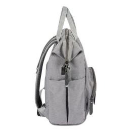 BEABA Bolso pañal Wellington unisex moderno, tipo mochila, gris jaspeado, con cambiador y bolsa isotérmica