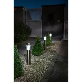 Galix Bolardo solar de acero inoxidable, 0.13W, 10 lúmenes, hasta 8 horas de iluminación, con 1 LED blanco y batería Ni-Mh 600mAh