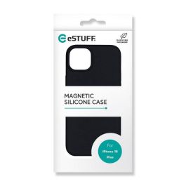 eSTUFF Funda Magnética Silicona INFINITE ROME para iPhone 15 Plus - Negra - 81% Material Reciclado