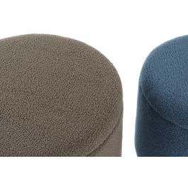 DKD Home Decor Reposapiés Gris Azul 50 x 45 x 50 cm Set de 2