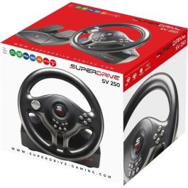 Subsonic Volante de Conducción Universal Cableado con Pedales y Paletas 180° Compatible Switch, PS4, Xbox One, PC