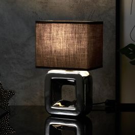 Home Deco Factory Lámpara de Mesa Acabado Cromado Cerámica