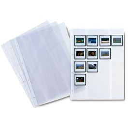 Funda Pardo Folio 4 Taladros 200 Micras Lomo Reforzado para 20 Diapositivas Copysafe