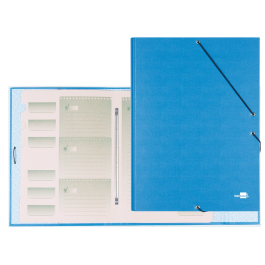 Liderpapel Carpeta Clasificadora Folio Prolongado 12 Departamentos Cartón Forrado Celeste