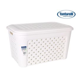 Cesta Ropa Arianna 48.3L Blanca con Tapa - Tontarelli (6 Unidades) Precio: 87.5000005. SKU: B1C7G3FQCW