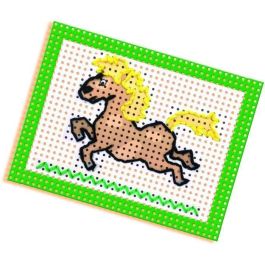 Ses Creative SU CREATIVO Kit Aprendo a Bordar - Gato, Mariposa, Caballo, Perro - Tarjetas Preimpresas Perforadas para Niños +3 años