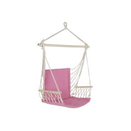 DKD Home Decor Silla Colgante de Jardín y Terraza, Rosa, de Algodón, Poliéster y Pino, 97x54x100 cm, Soporta hasta 110 kg Precio: 17.32236. SKU: B1HGM8HDWJ