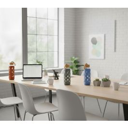 Inde Botella de Agua de Vidrio y Silicona 400 ml con Dimensiones 6x6x20 cm