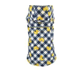 Nayeco Impermeable Reversible para Perro Amarillo y Patos 35 cm - Protección Lluvia Ajustable con Ojal Correa