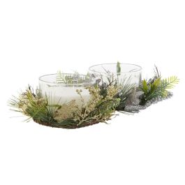 Vela DKD Home Decor Dorado Plateado Navidad 21,5 x 21,5 x 8,5 cm (2 Unidades)