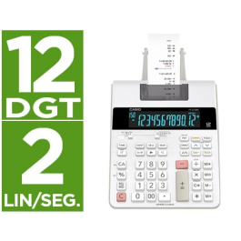 Casio Calculadora FR-2650RC con Impresora, 12 Dígitos, Blanco Precio: 63.50000019. SKU: S8403543