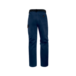 Deltaplus Pantalón de Trabajo Panostyle Azul Naranja Talla XL Cintura Ajustable 5 Bolsillos 65% Poliéster 35% Algodón