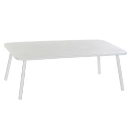 DKD Home Decor Sofá Terraza y Jardín Set de 4 Blanco Beige Aluminio Poliéster Cuerda 151.5 x 72 x 70 cm