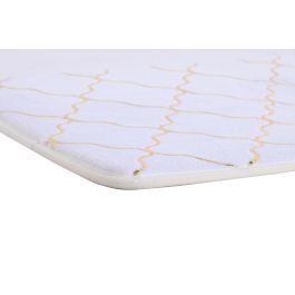 DKD Home Decor Alfombra Geometrical Glam de Poliester Blanco Dorado 60 x 40 cm (Pack 6 Unidades)