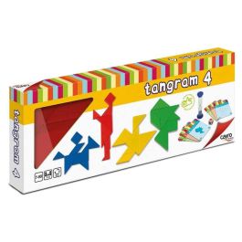 Cayro Juego Tangrams de Madera para hasta 4 Jugadores con 3 Niveles de Dificultad 31,5x18x3 cm