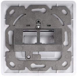 Digitus Dose 2 Ports weiß - Toma de corriente para módulos Keystone RJ-45, 2 enchufes, marco de 80x80mm, Blanco