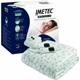 Imetec IME8007403166311 Cubrecolchón Calefactable Adapto 2 Plazas 150x160 cm, 6 Temperaturas Calentamiento Rápido, 100% Algodón