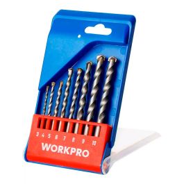 Workpro Brocas para Mampostería Básico Juego 8 Piezas Ø3-10 mm Punta Carburo Tungsteno Vástago Acero Carbono Precio: 5.5055. SKU: B1J3V952RV