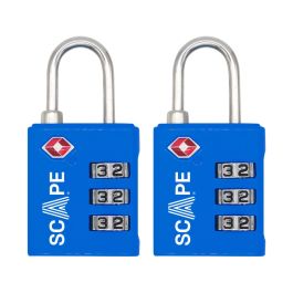 Scape Travel Pack 2 Candados TSA con combinación (azul, rojo)