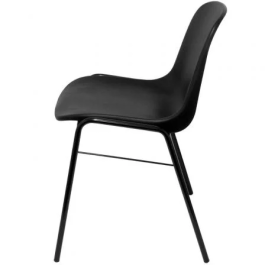 Silla Piqueras Y Crespo Alborea Confidente Apilable Asiento Monobloque En Pvc Negro