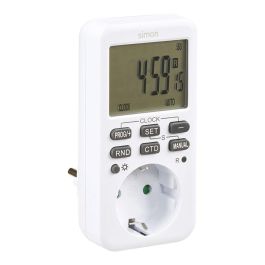 Simon af711202 Programador Digital Semanal para Control Energético y Seguridad del Hogar, 3600W, 16A, con 10 Programas ON/OFF