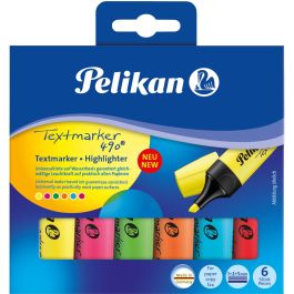 Pelikan Textmarker 490/6 Resaltadores Multicolor, Tinta base agua, Punta múltiple, Pack de 6 en caja Precio: 19.49999942. SKU: B1DB5S4F53