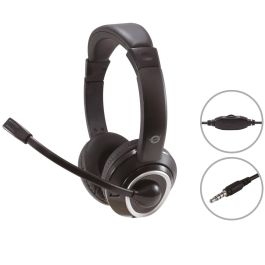 Conceptronic Auriculares Estéreo con Micrófono Integrado, Jack 3.5 mm, Control de Volumen, Negro