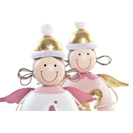 DKD Home Decor Figura Hada Navidad Fantasía Metal, Surtido Blanco, Rosa, Dorado (6 Unidades) - 6.5 x 14 x 9 cm