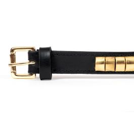 Gloria Collar para Perro Duna de Piel Acolchada con Triple Capa, Negro, 45 x 2.5 cm – Resistente y Confortable