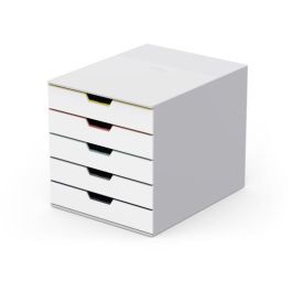 DURABLE VARICOLOR 5 Fächer MIX Caja de cajones, 5 compartimentos, Plástico, Multicolor/Blanco, Apilable, Antideslizante, 280x292x356mm