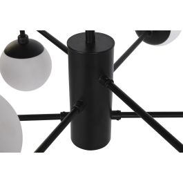 DKD Home Decor Lámpara de Techo Moderna Negro Cristal y Metal 9 Bolas 80 x 60 x 80 cm
