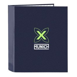 Carpeta f. 4 anillas 35mm lomo ancho munich "blue indigo" 27x33x6 cm