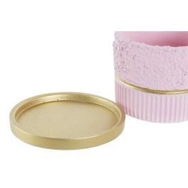 DKD Home Decor Maceta Set de 2 Piezas Cemento Rosa Verde 20 x 16.5 x 20 cm