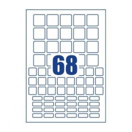 Avery AM00SA4 Etiquetas Adhesivas Permanentes Transparentes Antbacterianas 680 Piezas 30x30mm 20x20mm 20x10mm Formato A4