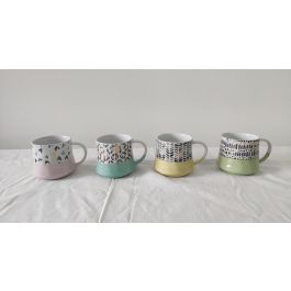 Mug Scandi DKD Home Decor Multicolor 10 x 8.5 x 12 cm (12 Unidades)
