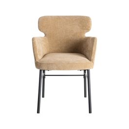 Silla Beige Tejido-Metal Salón 59,50 X 62,50 X 86 cm