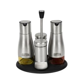Quttin Set de 4 Dispensadores de Acero Inoxidable con Soporte (8 Unidades)
