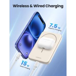 UGREEN 25207 Batería Externa 5000 mAh Cargador Inalámbrico Magnético PD15W USB-C Negro