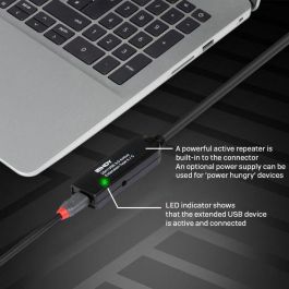 Lindy 43376 - Cable Extensión Activo USB 3.0 de 10m Tipo A a C, 5Gbps para Periféricos